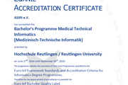 Euro-Inf Accreditation Certificate